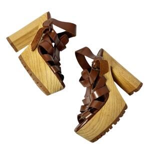ZARA BASIC COLLECTION BROWN BEIGE WOMEN HIGH HEELS SIZE 39